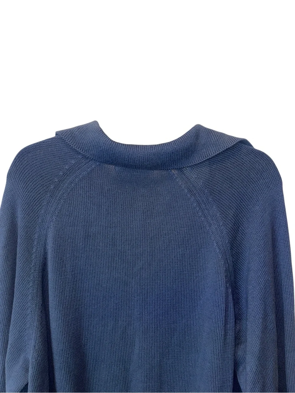 Free People Free-Est Beach Drea Sweater Rib Knit Polo Pullover Navy Blue Size S